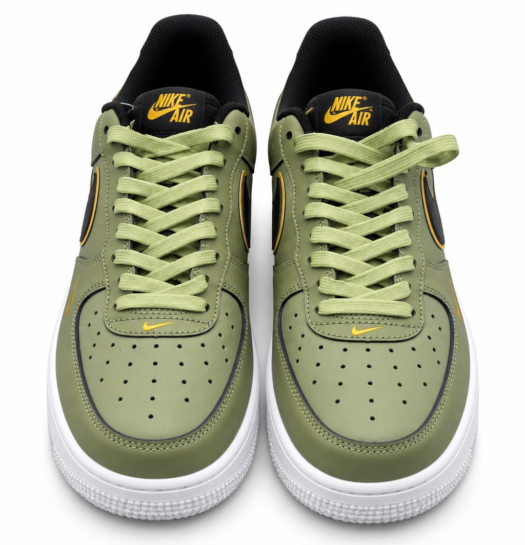 Nike Air Force 1 Low – Olive Green, Black & Gold
