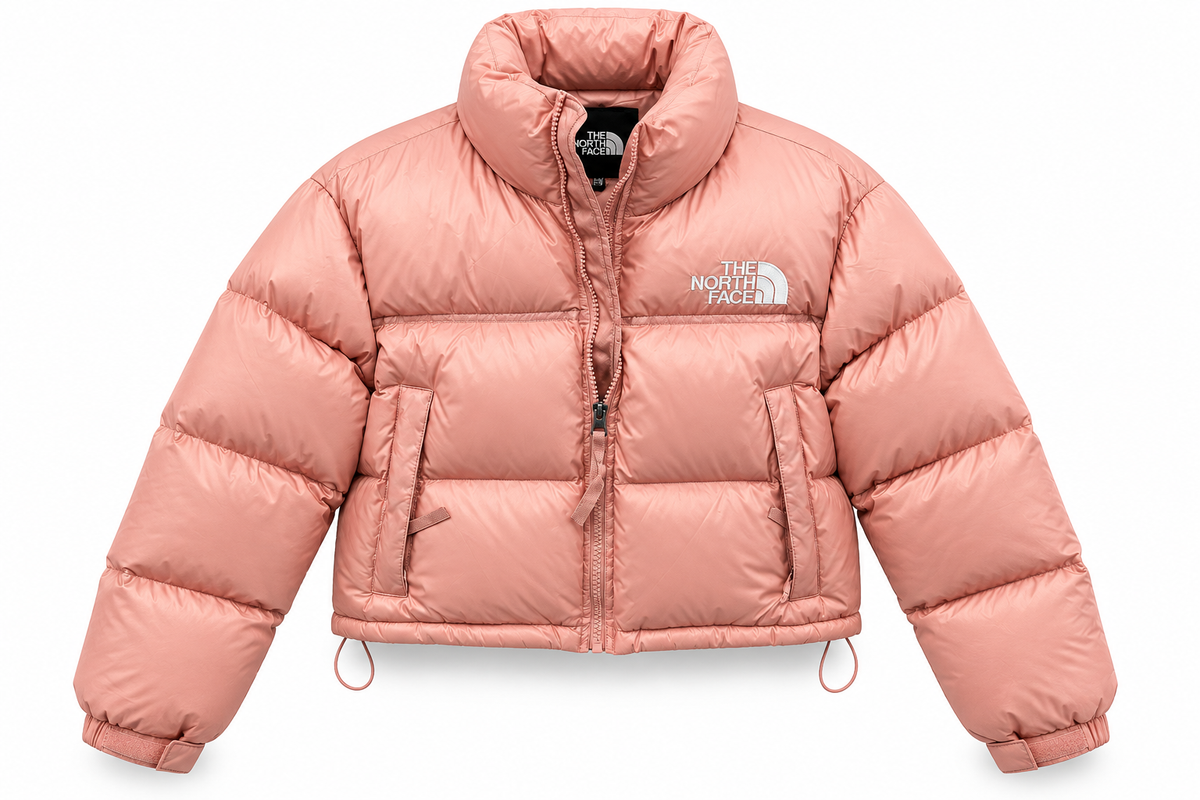 The North Face Cropped Puffer Jacket – Dusty Pink