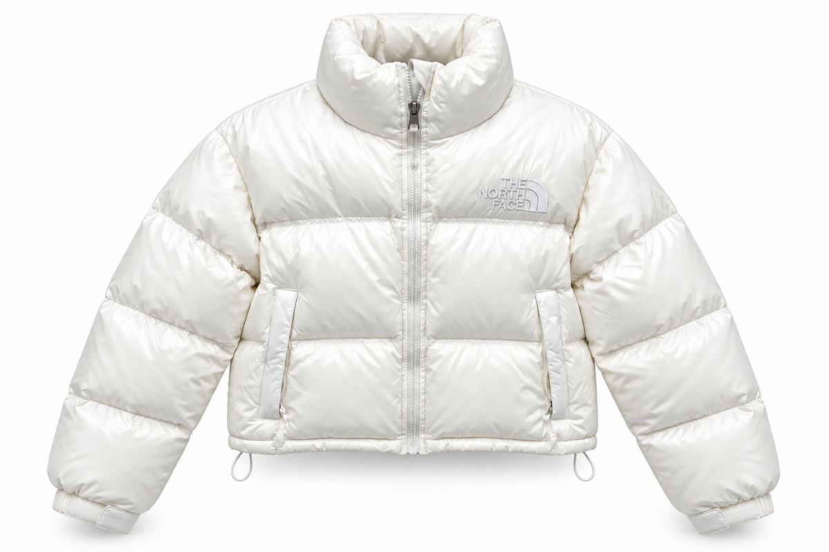 The North Face Cropped Puffer Jacket – White